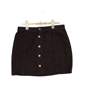 Billabong Women's 30 Black Corduroy Button Front Skirt